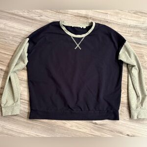 3/$25 Cyrus Colorblock Sweatshirt | Navy & Heather Gray | Size M